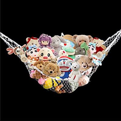 Stuffed Animal Toy Hammock,Hanging Toy Net Organizer for Stuffed Animal  Storage,Corner Animal Net Holder for Bedroom Playroom Nursery Decor