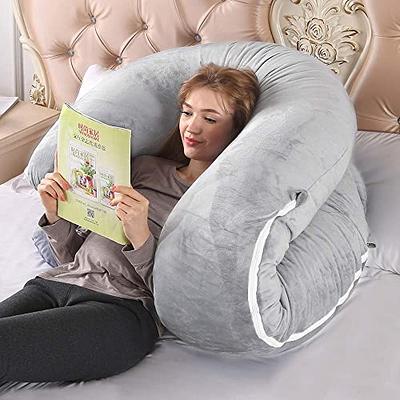  Full Body Pregnancy Pillow – Extra Soft Support Cushion for  Maternity Nursing and Back Pain Relief - 100% Cotton Washable Cover (C  Shaped) : Baby