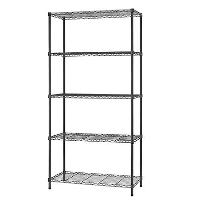 Homdox 5 Tier Metal Storage Shelves with Wheels, Heavy Duty Wire Shelv