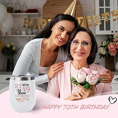 Jevuta 70th Birthday Gifts For Women – 70th birthday Wine Tumbler