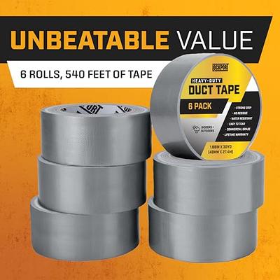 5-Pack Duct Tape, 90ft x 2in, Heavy Duty Silver, Flexible, No Residue, Tear by Hand - Bulk Value for Repairs