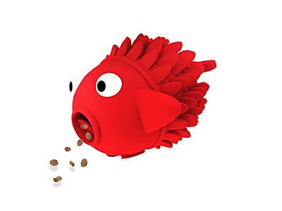 Puffer Fish Squeak Dog Chew Toy for Medium & Large Dogs With  All-Natural Rubber