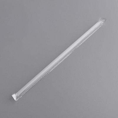 Plastic Straws 7.75'' Flexible Jumbo Straws (5mm) Wrapped in Paper - Clear  - 10,000 count