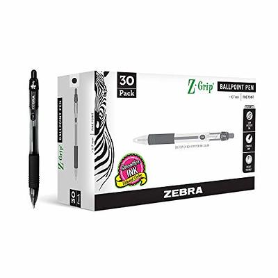 Zebra Z-Grip Retractable Ballpoint Pen, 1.0mm, Medium Tip, Black Ink,  18-Count 