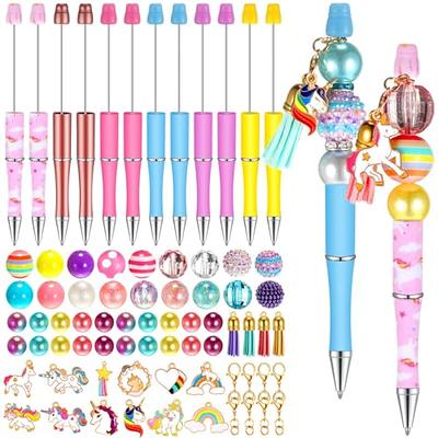  Qilery 24 Sets Plastic Beadable Pens Bulk with Assorted Colors  Beads Pendants Tassels and Clasps Bead Ballpoint Pen DIY Making Kit Beaded  Pens for Office School Students Kids Gifts(Christmas Tree) 