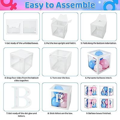Gender Reveal Balloon Box - DIY Baby Gender Reveal Party Supplies Paper Box  for Gender Reveal Decorations Baby Shower Home Decoration (Fit 1-2