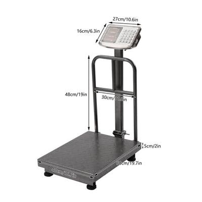 300KG/661lbs Weight Electronic Platform Scale,Stainless Steel  High-Definition LCD Display,Digital Floor Heavy Duty Folding Scales,Perfect  for Luggage