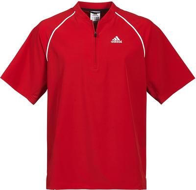 adidas Men's Triple Stripe Short Sleeve Batting Jacket, Medium, Red Tango