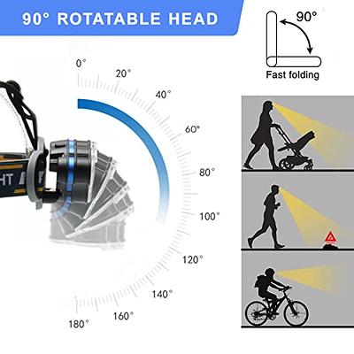 Lampe Torche Frontale 18000 Lumens 8 Modes Rechargeable USB Ultra