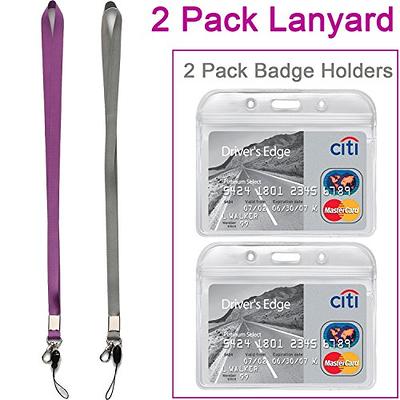 100 Pieces Lanyards for ID Badges Name Tag Lanyards Bulk Neck Lanyard Badge  Holder for Badge Reel ID Card Name Badge Holder Waterproof Plastic