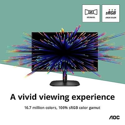 AOC 27B2H 27 Full HD IPS Monitor, 3-Sided Frameless & Ultra Slim Design,  HDMI and VGA inputs, Lowblue Mode, VESA Compatible 