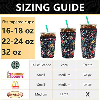 100Pcs Reusable Iced Coffee Sleeve Cup Insulator Holder with