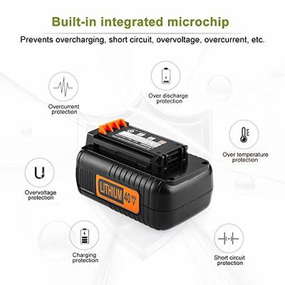 2.5Ah 40 Volt Max Replacement Black and Decker 40V Lithium Battery LBX2040  LBXR36 LBXR2036 LST540 LBX1540 LST136W + LCS40 Battery Charger for Black  Decker 40V MAX Battery Fast Charger 