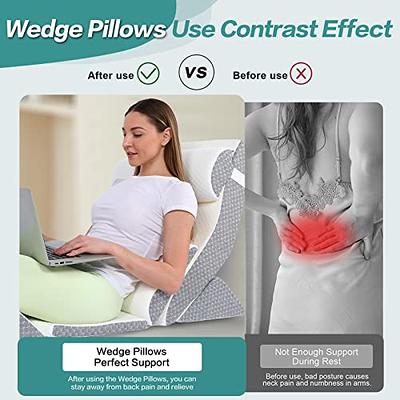 Bed Wedge Pillow Foam Body Positioner Elevate support Back Neck Pain Leg  Rest