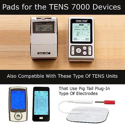 TENS Wired Electrodes Compatible with TENS 7000, TENS 3000 - 20 Premium  2x2 Wired Replacement Pads for TENS Units - Discount TENS Brand