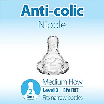 Dr. Brown's - Natural Flow Wide-Neck Level 2 Silicone Nipples 3m+ - 2 Pack  