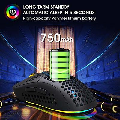 G6 Gaming Mouse, Wired/Wireless/Bluetooth Tri Modes, 5 Adjustable DPI and  11 RGB Backlit, Rechargeable Silent Computer Gaming Mice for