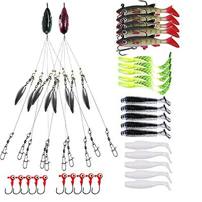 XhuangTech Alabama rig kit 5 Arms Alabama Umbrella Fishing Rig with Fishing  Baits and Hooks, Boat Trolling A-Rig for Trout Perch Walleye Freshwater/ Saltwater (32PCS Kit) - Yahoo Shopping