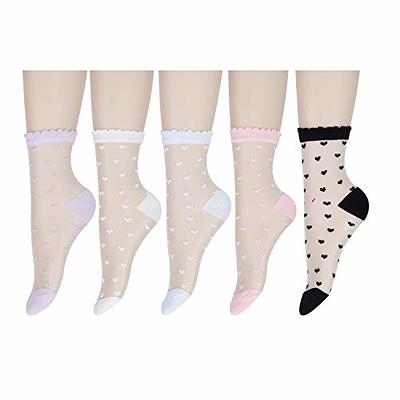 Womens Girls Cute Sheer Socks Mesh Lace Ankle Socks Novelty Cute