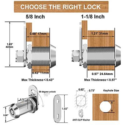 goldenwarm 1 Pack Tubular Cam Locks RV Storage Locks 5/8 Mailbox Lock  Keyed Different File Cabinet Lock Drawer Locks with Keys Cam Lock for  Toolbox Security Lock Zinc Alloy Replacement Lock 