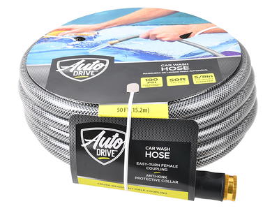 Auto Drive Heavy Duty Weather Proof 50 Foot PVC Car Wash Hose