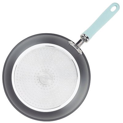 Rachael Ray Create Delicious Deep Nonstick Frying Pan / Fry Pan / Skillet  with Lid - 9.5 Inch, Gray