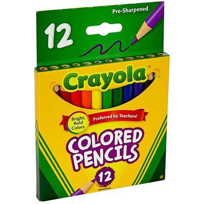 Crayola 684112 12 Assorted Short Barrel 3.3mm Colored Pencils