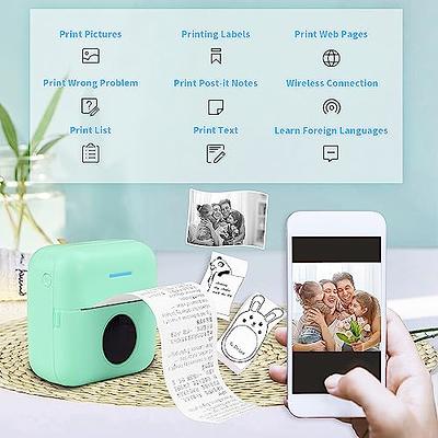 Notebuddy Mini Portable Printer, Bluetooth Smart Pocket Inkless Thermal  Printer with 5 Roll Papers for Journal/DIY