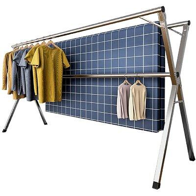 Sillars Clothes Drying Rack, 79 inches Laundry Drying Rack Clothing  Foldable & Collapsible Stainless Steel Heavy Duty Clothing Drying Rack with