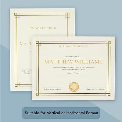 Award Certificate Paper for Diplomas, Letter Size Gold Foil Leaf Borders  (48 Pack)