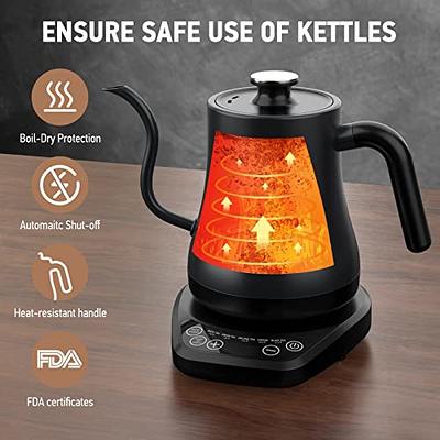 Smart Electric Coffee Kettle Gooseneck 600ml, Temperature Control