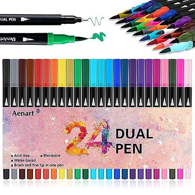 Upanic 36 Colors Brush Tip Markers for Adult Coloring,Coloring Markers for  Lettering,Dual Tip Brush Pens for Kids Drawing,Coloring Pens for