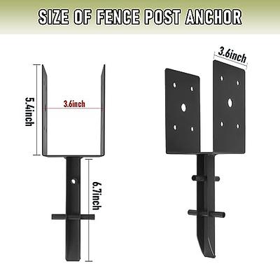 4X4 Post Base, 4 Sets Post Anchor, (Inner Size 3.5X3.5) Black Metal  Powder-Coa
