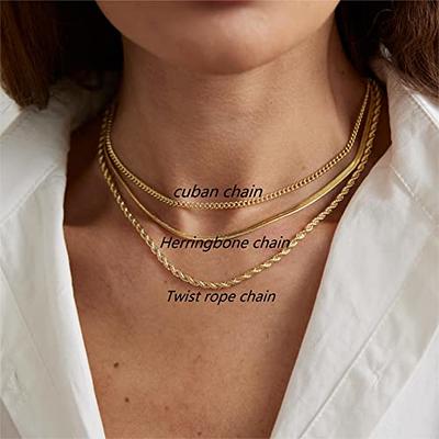 Layered Herringbone Chain Necklace | RIVIERA JEWELRY