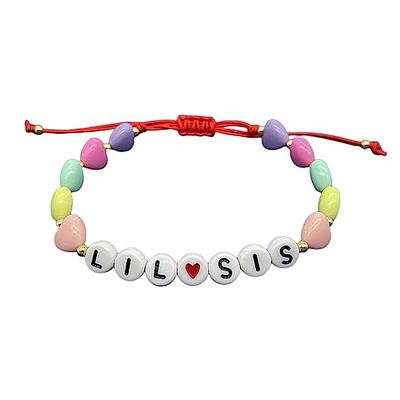 Azusa Sun Colorful Little Sister Bracelet Letter Beads Adjustable Braided  Bracelet Y2K Friendship Birthday Party Jewelry Gifts - Yahoo Shopping