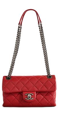 What Goes Around Comes Around Chanel Black Lambskin Diamond CC Flap Bag