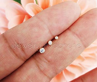 2.5mm Petite Diamond Bezel Nose Ring Stud  Nose ring stud, Diamond nose  ring, Bezel diamond