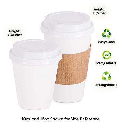 RACETOP [50 pack] 12 oz Coffee Cups with Lids and Kraft Sleeves, Disposable  Paper Cups, Hot coffee cups, Ideal for Hot Beverage