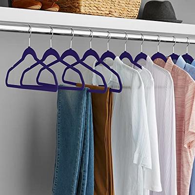 MIZGI Premium Velvet Hangers (50 Pack) Heavy Duty - Non Slip Felt Hangers -  Velvet Suit Hangers White - Chrome Hooks,Space Saving Clothes Hangers