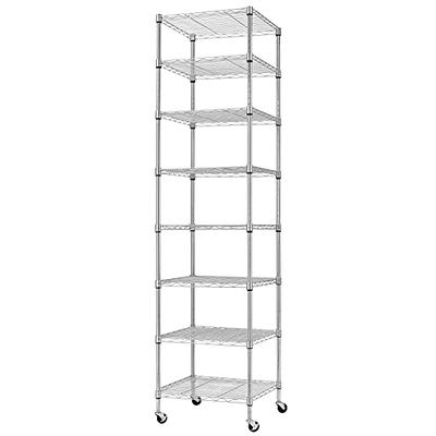 Finnhomy Heavy Duty 8 Tier Wire Shelving with Wheels, Storage Rack Thicken  Steel Tube, Pantry Shelves, Adjustable Shelving Unit