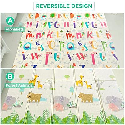 Baby Play Mat, Foldable Foam Play Mat for Floor,Waterproof Reversible  Playmat for Babies and Toddlers, Infants, Kids, Edge Reinforcement Crawling  Mat