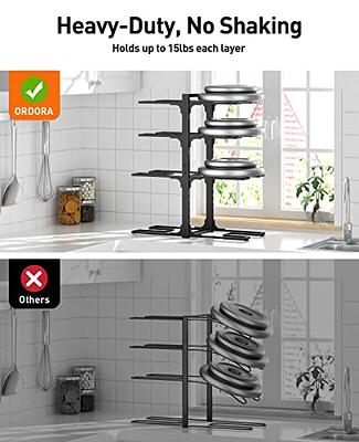 Pots and Pans Organizer: Rack for Cabinet, 8-Tier Heavy Duty 120LBS Pots  Pans