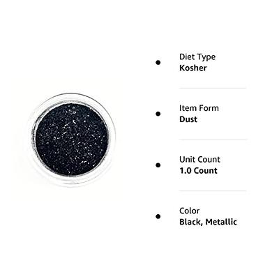 MIDNIGHT BLACK Luxury Edible Cake Glitter 5 grams - Vegan, Kosher - cakes,  cupcakes, fondant, decorating, cake pops, candy, USA Made