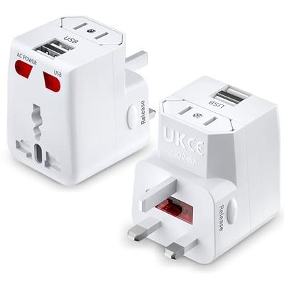 European Plug Adapter, Unidapt US to UK Europe Power Strip for EU/UK/US  with USB