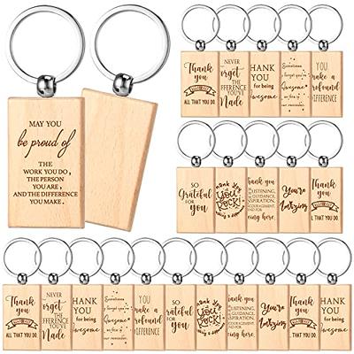 16 Pcs Thank You Keychains, Motivational Keychains Bulk with