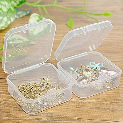 testyu Small Plastic Box, 4.3 X 2.3 X 1.5 Stackable Mini Storage Box  with Lid, Clear Organizer Container for Jewelry Beads Small Crafts Items