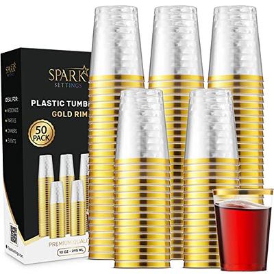 Zubebe 100 Pack 18oz Plastic Cups, Disposable Plastic Cups Large Drinking  Cups for Wedding, Graduation Party, Beer Taste Serving, Snacks Samples and  Tastings(Gold and White) - Yahoo Shopping