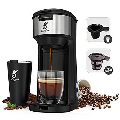 Brentwood Portable Single Serve Coffee Maker with 14oz Travel Mug in Black