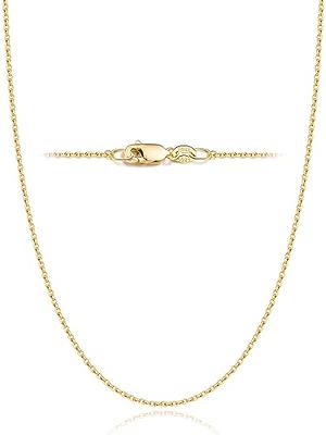 Jewlpire Solid 18k Over Gold Chain Necklace for Women Girls, 1.3mm Cable  Chain Gold Chain for Women Thin & Dainty & Shiny Women's Chain Necklaces  18inch - Yahoo Shopping