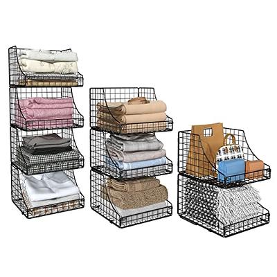 RIHUD Storage Baskets for Shelves 18.5x10.5x8in Closet Storage bins Clothes  Baskets With Metal Frame, Closet Bins for Wardrobe Decorative Storage  （Gray） - Yahoo Shopping